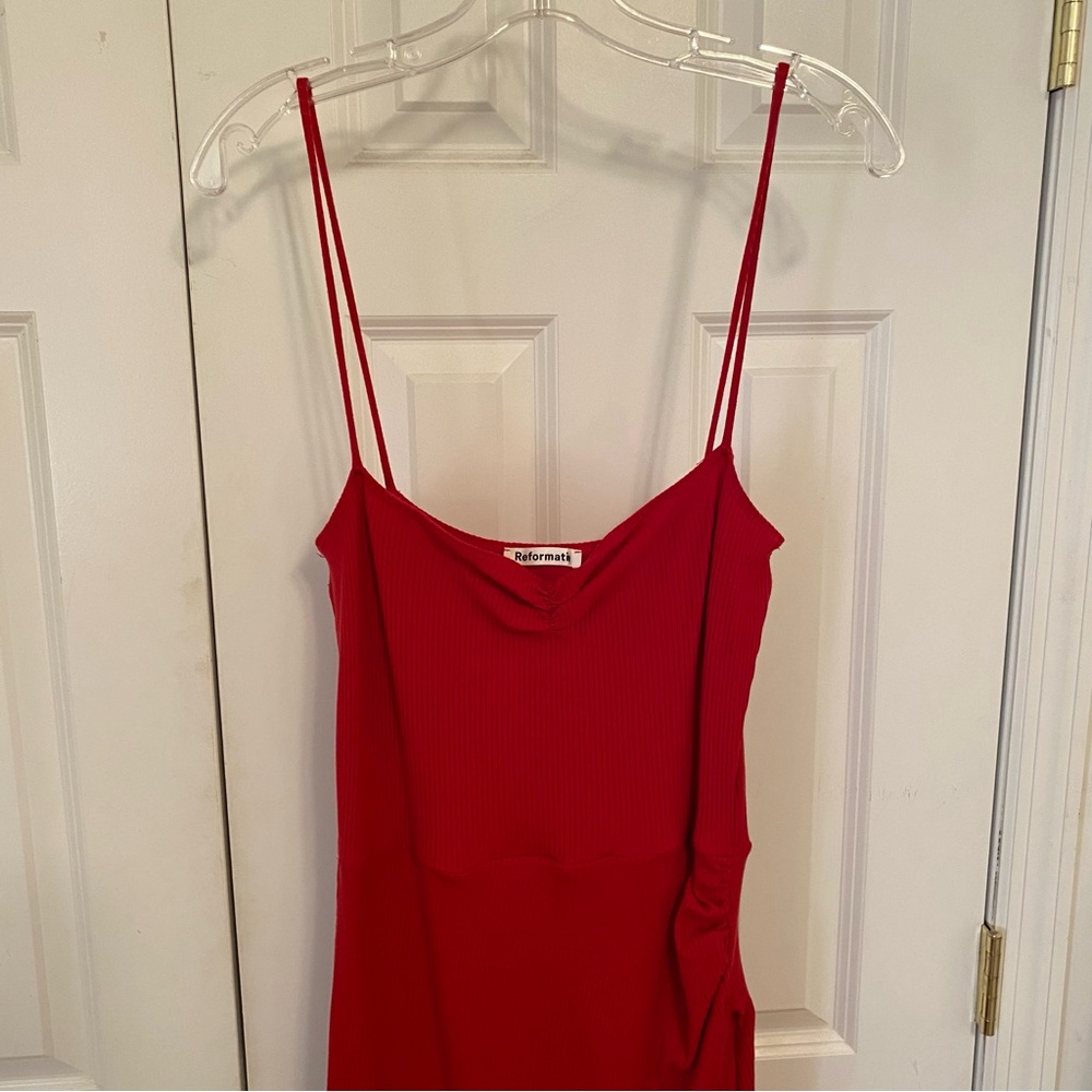 Reformation Formosa Red Knit Midi Dress XL - Picture 2 of 10